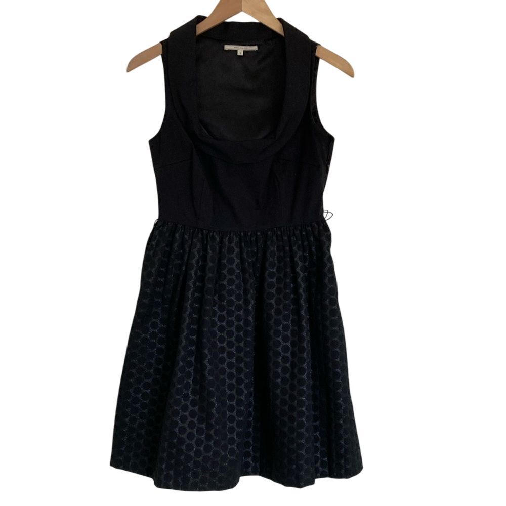 Wendy Katlen Sleeveless Fit and Flare Dress Womens Size 4 Black Metallic